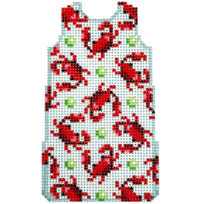 Crabby Repeat Mini Shift Printed Canvas Two Sisters Needlepoint 