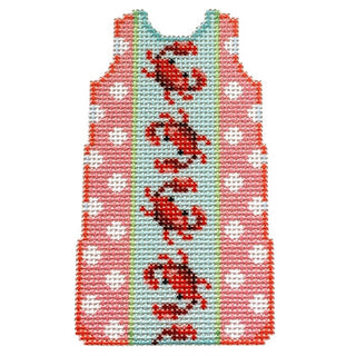 Crabs/Dots Mini Shift Printed Canvas Two Sisters Needlepoint 
