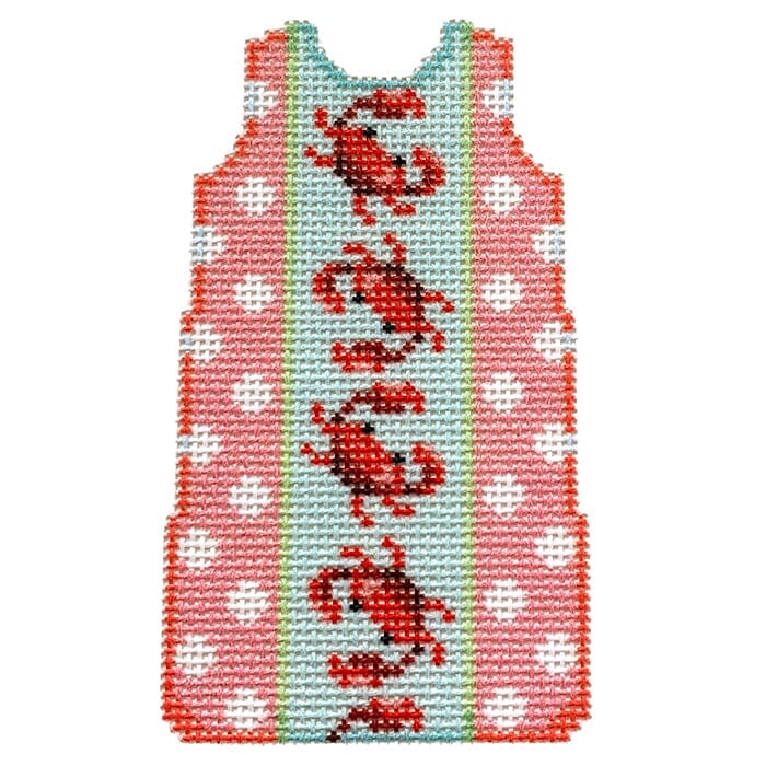Crabs/Dots Mini Shift Printed Canvas Two Sisters Needlepoint 
