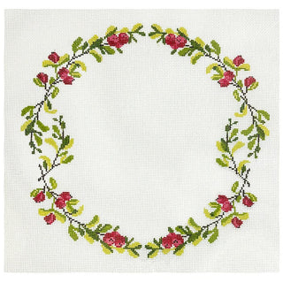 Cranberry Wreath 10" Square Painted Canvas initial 
