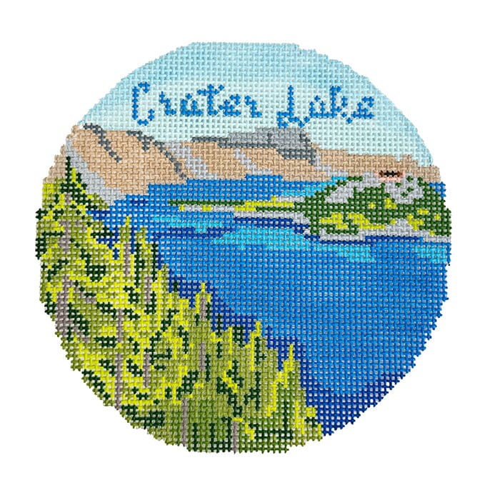 Crater Lake Oregon (National Park) Painted Canvas Blue Ridge Stitchery 