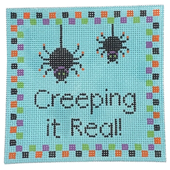Creeping it Real Painted Canvas Stitch Rock Designs 
