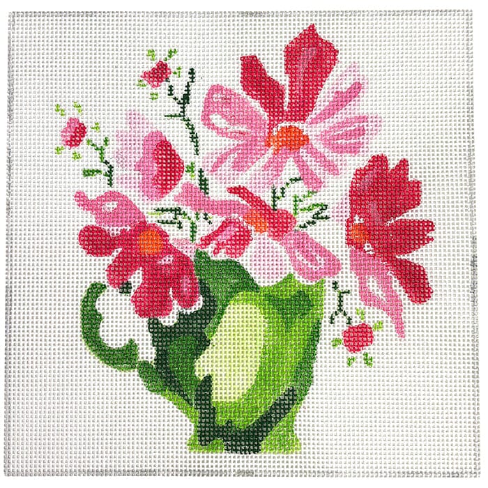 Cup of Cosmos 8" Painted Canvas Jean Smith  - 1