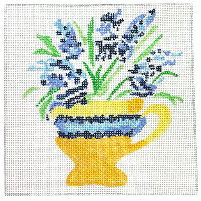 Cup of Hyacinths 8" Painted Canvas Jean Smith 