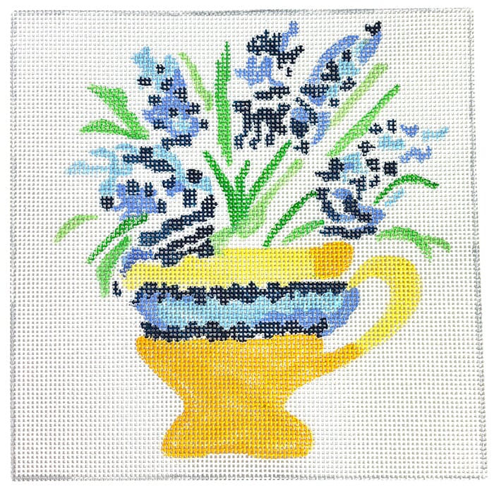 Cup of Hyacinths 8" Painted Canvas Jean Smith  - 1