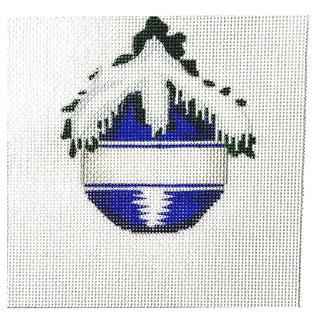 Custom Ball Ornament   Blue Painted Canvas Associated Talents 
