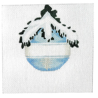 Custom Ball Ornament   Light Blue Painted Canvas Associated Talents 
