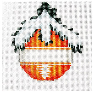Custom Ball Ornament   Orange Painted Canvas Associated Talents 
