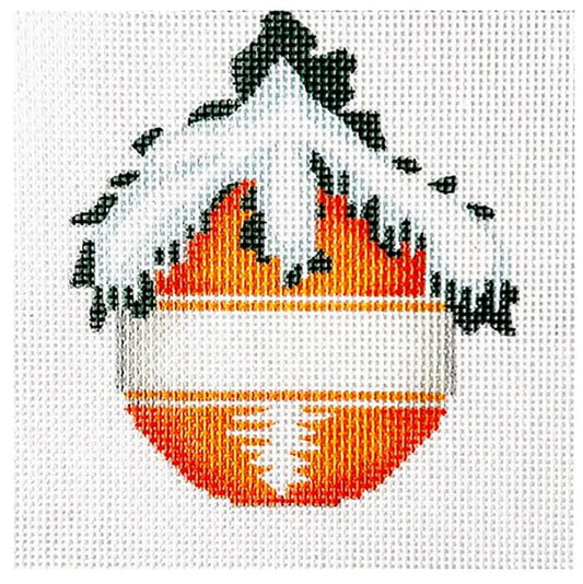 Custom Ball Ornament - Orange Painted Canvas Associated Talents 