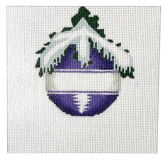 Custom Ball Ornament - Purple Painted Canvas Associated Talents 