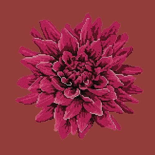 Dahlia Needlepoint Kit Kits Elizabeth Bradley Design Dark Red 