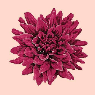 Dahlia Needlepoint Kit Kits Elizabeth Bradley Design Salmon Pink 
