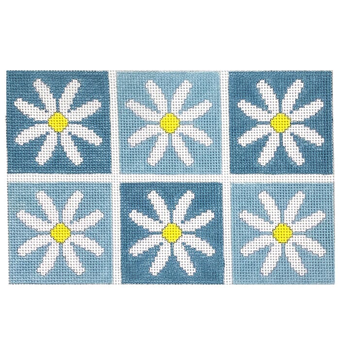 Daisy Clutch   Blues Painted Canvas Kristine Kingston 

