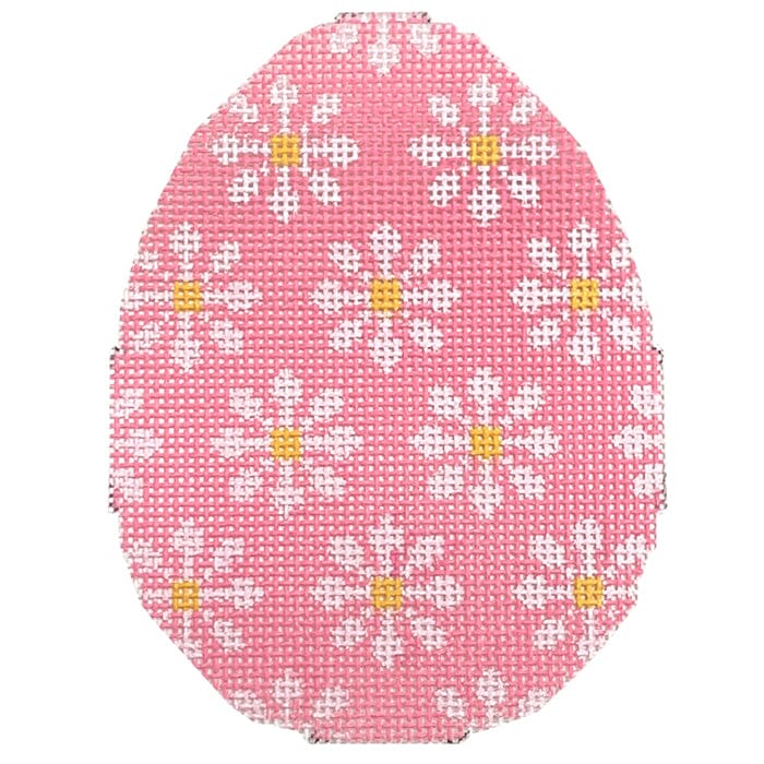 Daisy Egg Pink Painted Canvas Stitch Rock Designs 