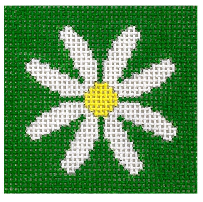 Daisy on Kelly Green Insert Painted Canvas Kristine Kingston  - 1