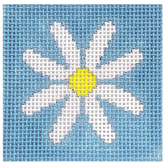 Daisy on Light Blue Insert Painted Canvas Kristine Kingston  - 1