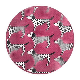 Dalmatian Repeat Round Painted Canvas Mopsey Designs 
