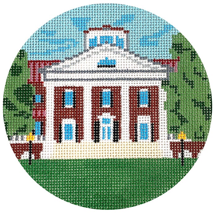 Darden-Saunders Halls UVA Painted Canvas Blue Ridge Stitchery 