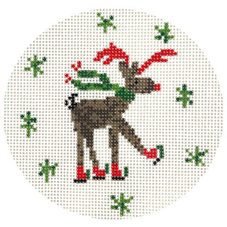 David's Reindeer Facing Right Painted Canvas Walker's Needlepoint 
