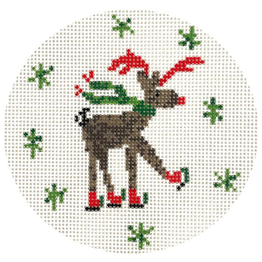 David's Reindeer Facing Right Painted Canvas Walker's Needlepoint 