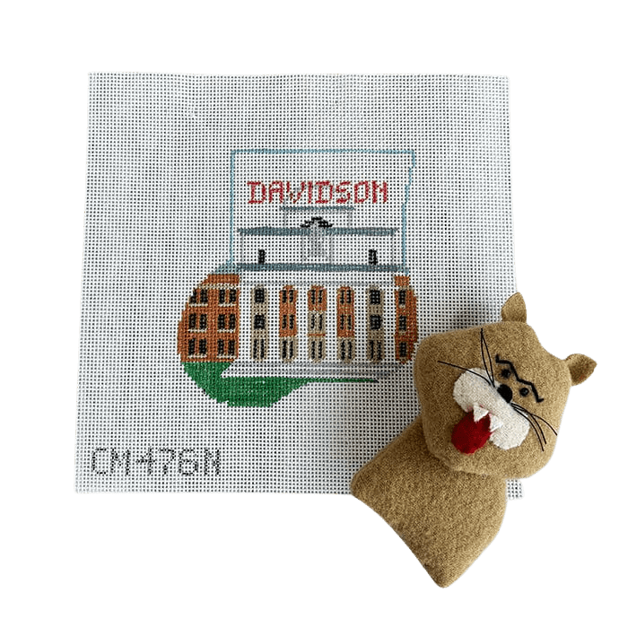 Davidson Mini Sock with Wildcat Insert Painted Canvas Kathy Schenkel Designs  - 1