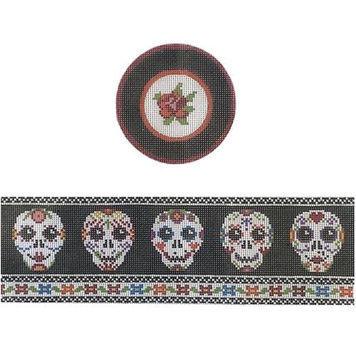 Day of Dead hinged box with hardware Painted Canvas Funda Scully 