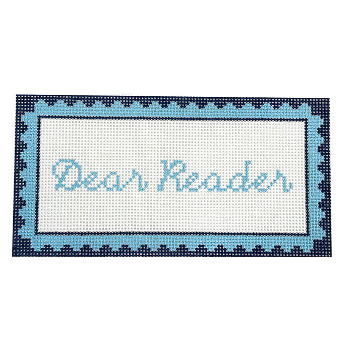 Dear Reader Canvas - Navy Painted Canvas Goodpoint Needlepoint 