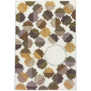 Deirdre Sampler Passport Insert   Taupe & Gold Painted Canvas Elizabeth Crane Swartz Designs 
