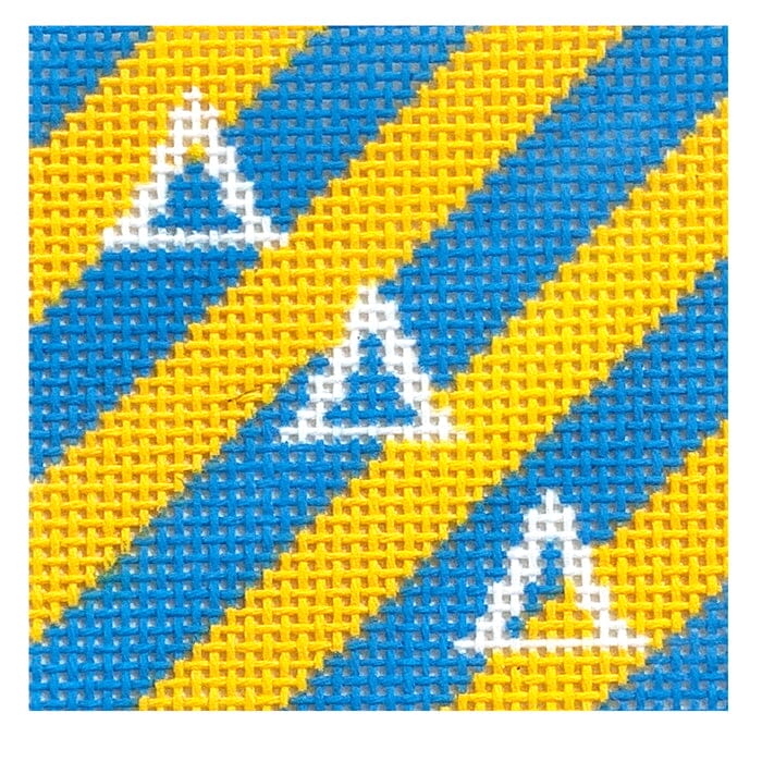 Delta Delta Delta 2" Stripe Square Painted Canvas Kangaroo Paw Designs  - 1