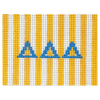 Delta Delta Delta 2x3 Stripes Insert Painted Canvas Kangaroo Paw Designs 

