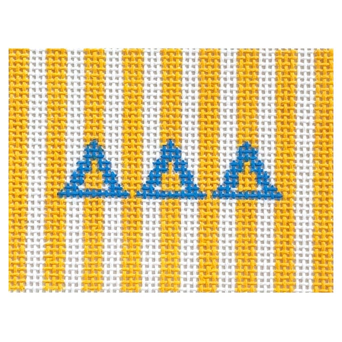 Delta Delta Delta 2x3 Stripes Insert Painted Canvas Kangaroo Paw Designs  - 1