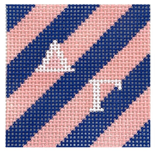 Delta Gamma 2" Stripe Square Painted Canvas Kangaroo Paw Designs 

