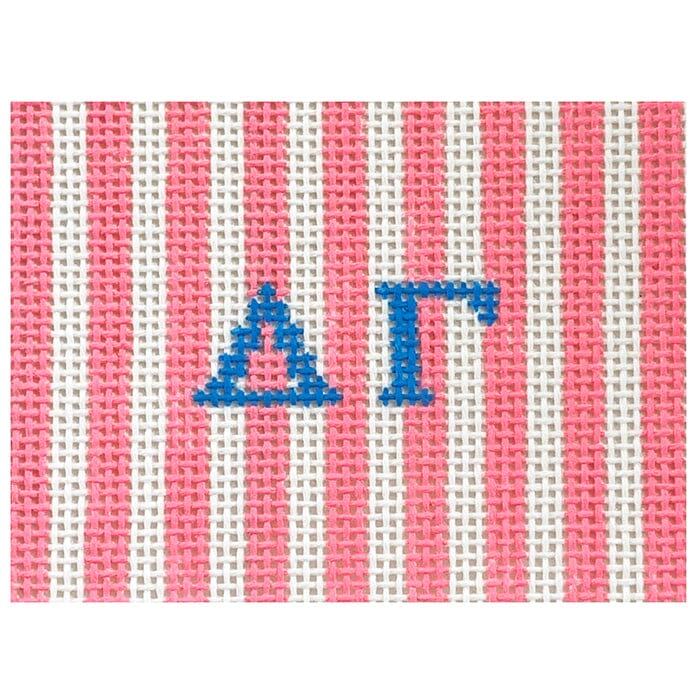 Delta Gamma 2x3 Stripes Insert Painted Canvas Kangaroo Paw Designs  - 1