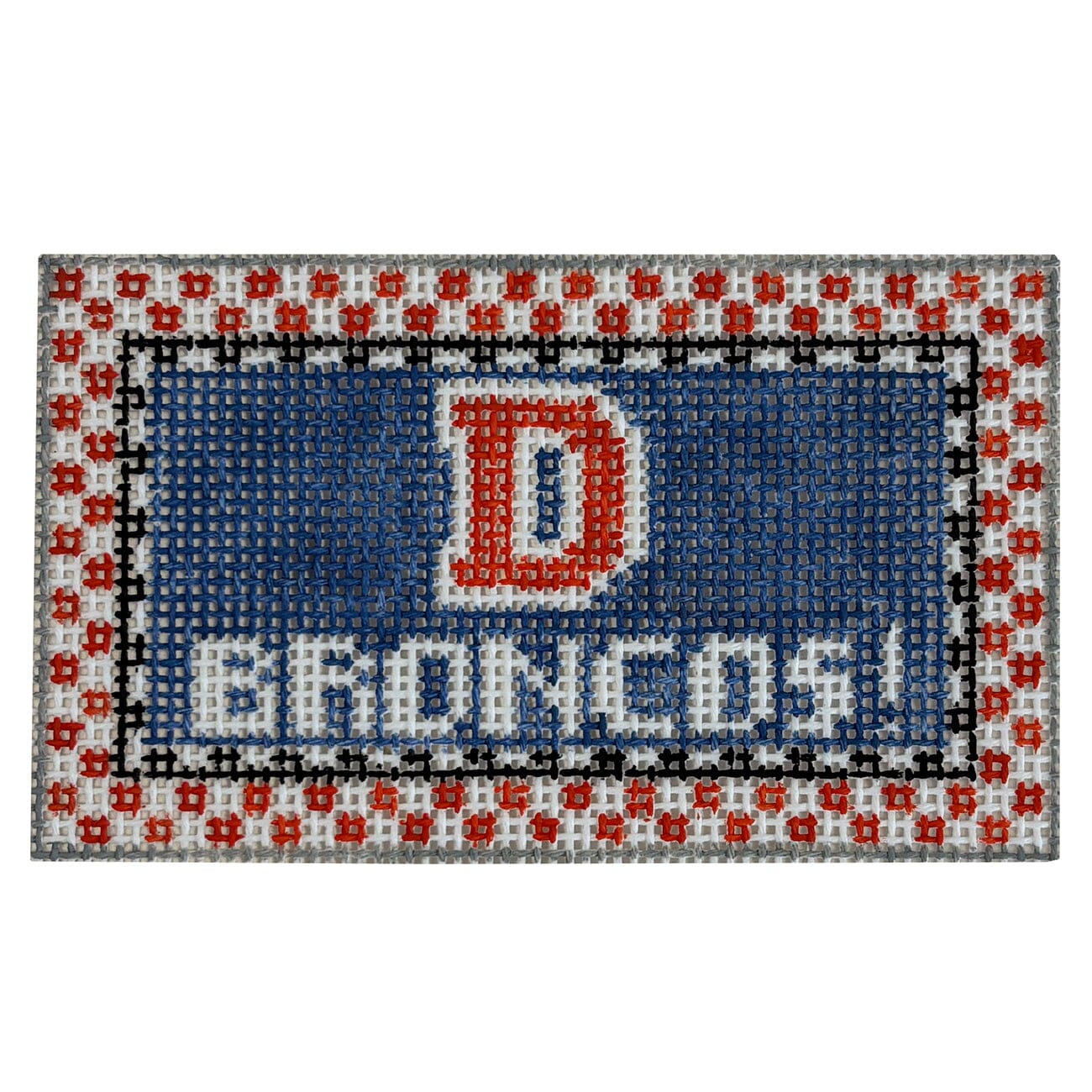 Denver Broncos! Tiny Teams Painted Canvas Kathy Schenkel Designs  - 1