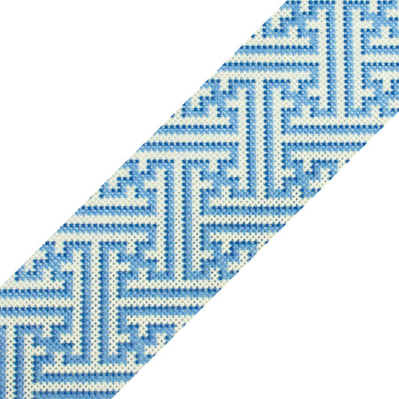 Diagonal Key Band - Blue Printed Canvas Two Sisters Needlepoint 