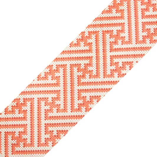 Diagonal Key Band - Orange Printed Canvas Two Sisters Needlepoint 