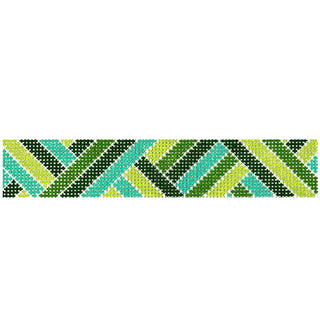 Diagonals Keychain Green Painted Canvas Coco Frank Studio 
