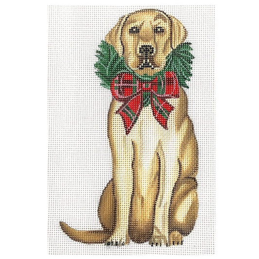 Dog: Holiday Golden Lab Ornament Painted Canvas Painted Pony Designs 