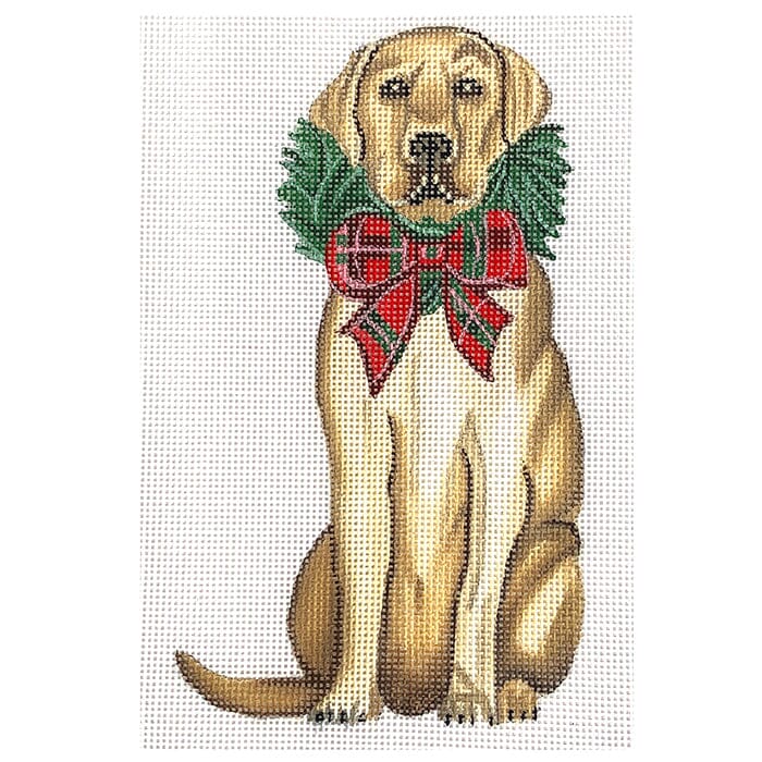 Dog: Holiday Golden Lab Ornament Painted Canvas Painted Pony Designs  - 1