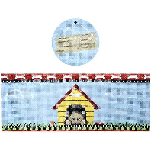 Dog House hinged box with hardware Painted Canvas Funda Scully 