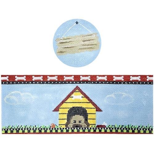Dog House hinged box with hardware Painted Canvas Funda Scully  - 1