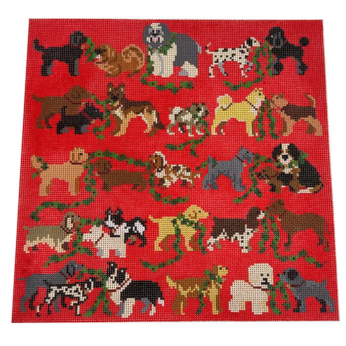 Dog the Halls Painted Canvas KCN Designers  - 1