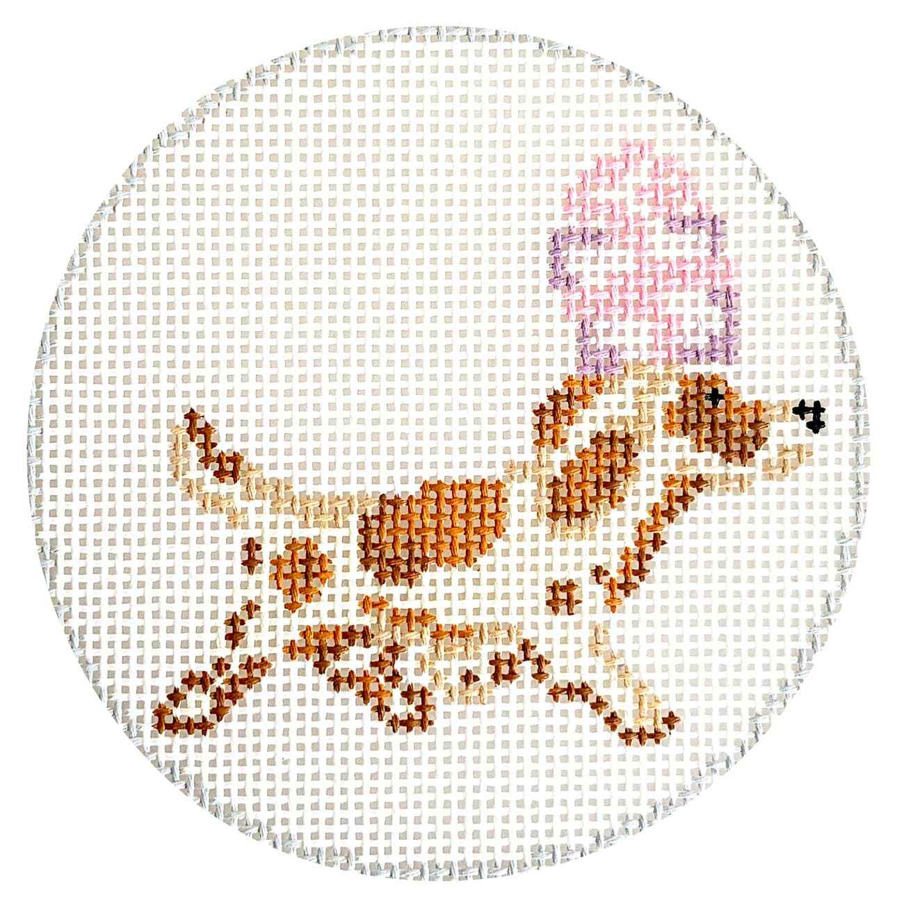 Dog with Gift Ornament Painted Canvas KCN Designers  - 1