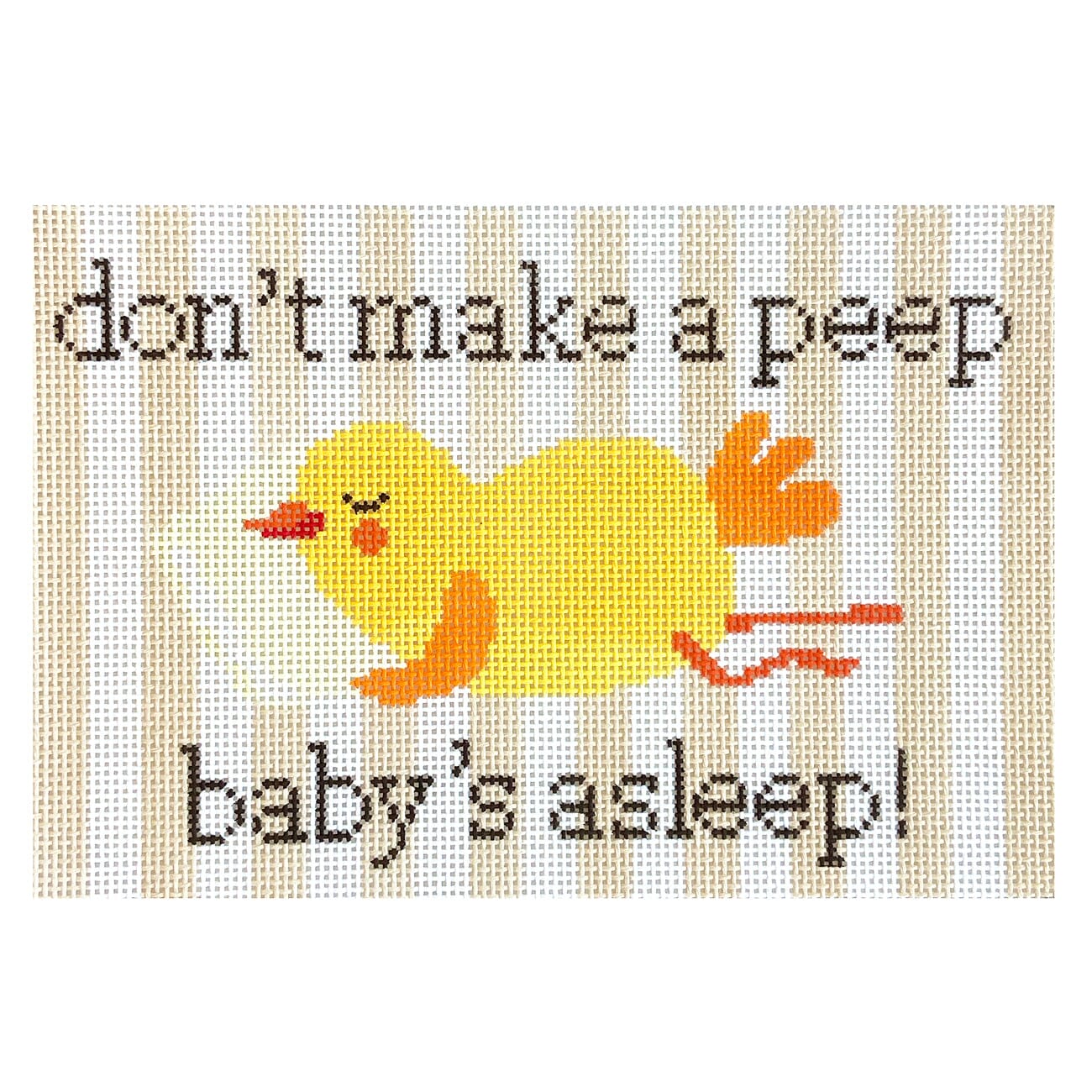 Don't Make a Peep, Baby's Asleep! Painted Canvas Ziggy Stitches 

