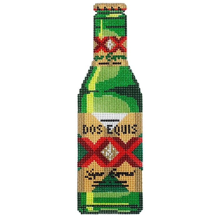 Dos Equis Bottle Painted Canvas Lauren Bloch Designs  - 1