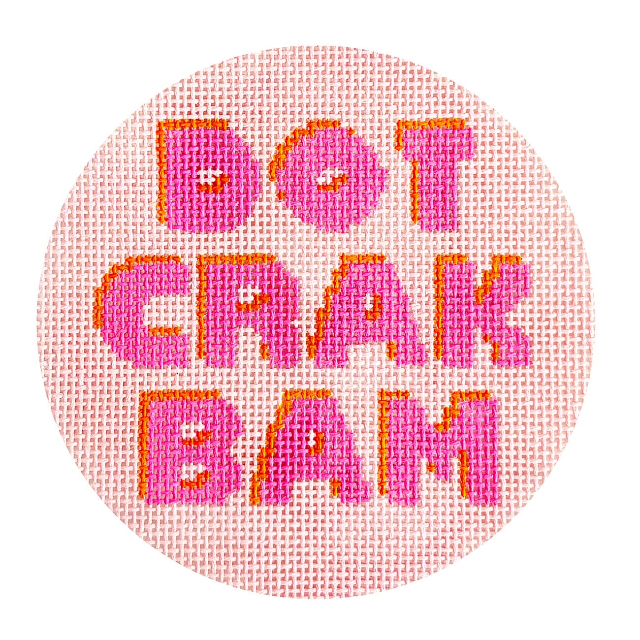 Dot Crak Bam Round Painted Canvas The Painted Stitch  - 1