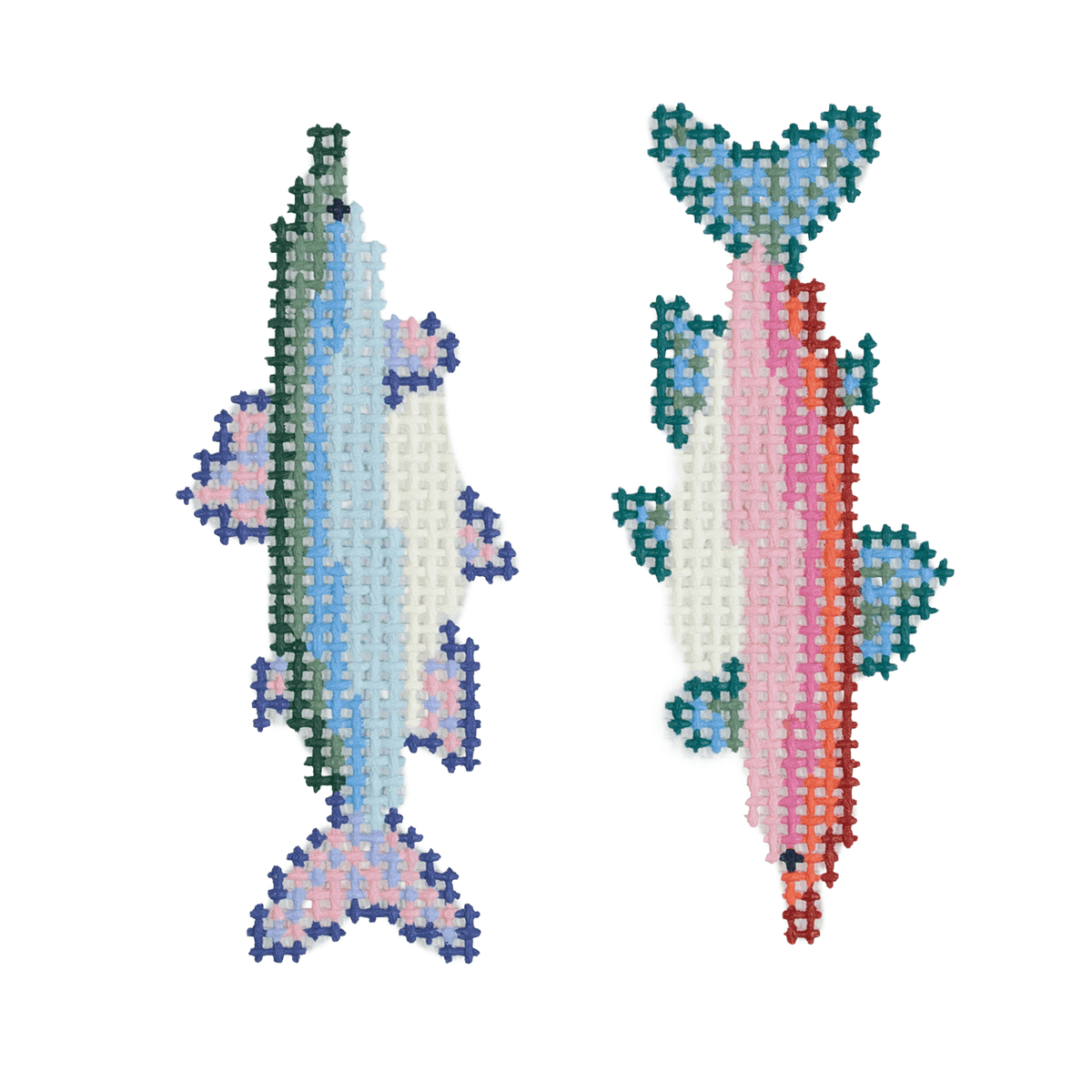 Double Fish Painted Canvas Arden Gray Co.  - 1