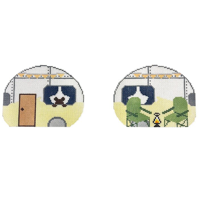 Double Sided Airstream Painted Canvas Fire and Iris 
