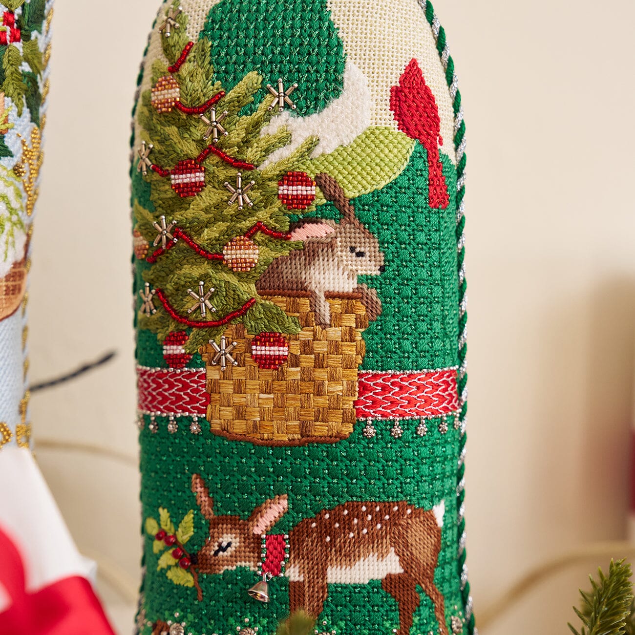 Double Sided Forest Friends Santa Needlepoint Kit Kits Kirk & Bradley 
