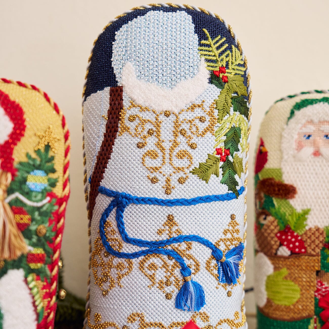 Double Sided Woodland Father Christmas Needlepoint Kit Kits Kirk & Bradley 
